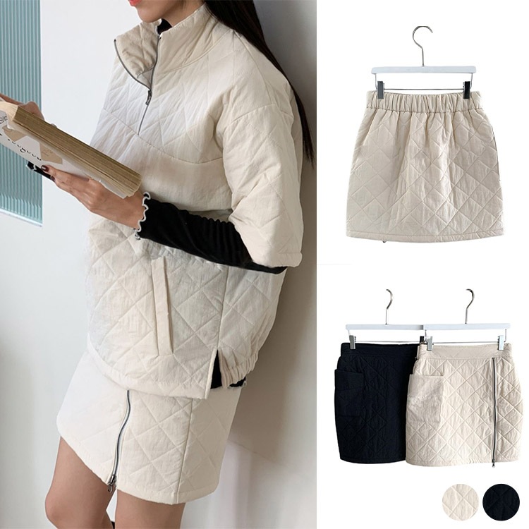 キルティング 中綿 バンディング スカート ゴルフウェア