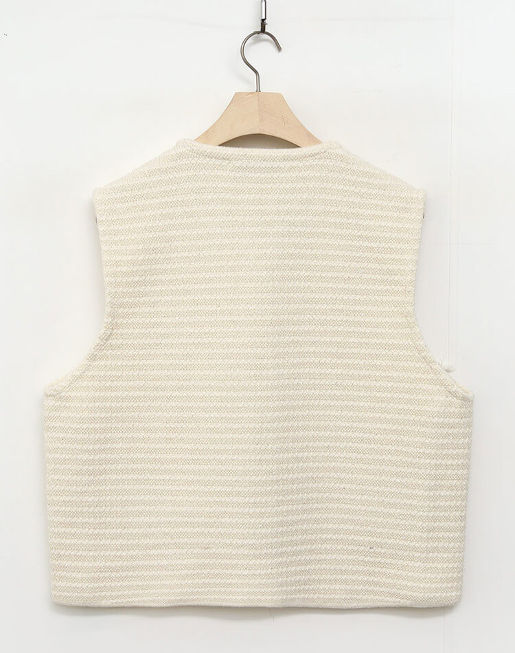 ラメニット フリンジ ゴールドボタン ベスト 韓国ゴルフウェア