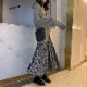 セミロング丈 花柄 フレアスカート