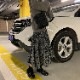 セミロング丈 花柄 フレアスカート