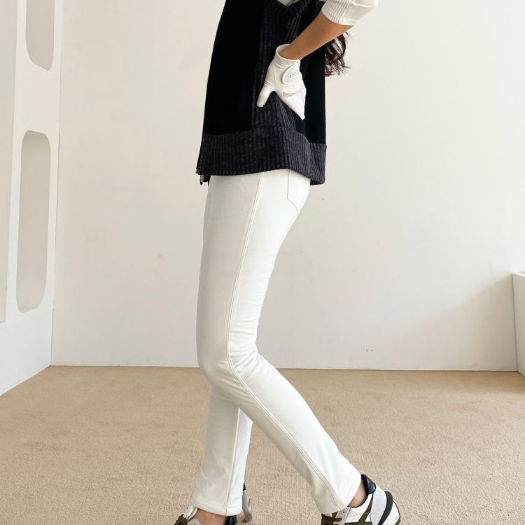 韓国ゴルフウェア 裏起毛 ストレッチ ロングパンツ