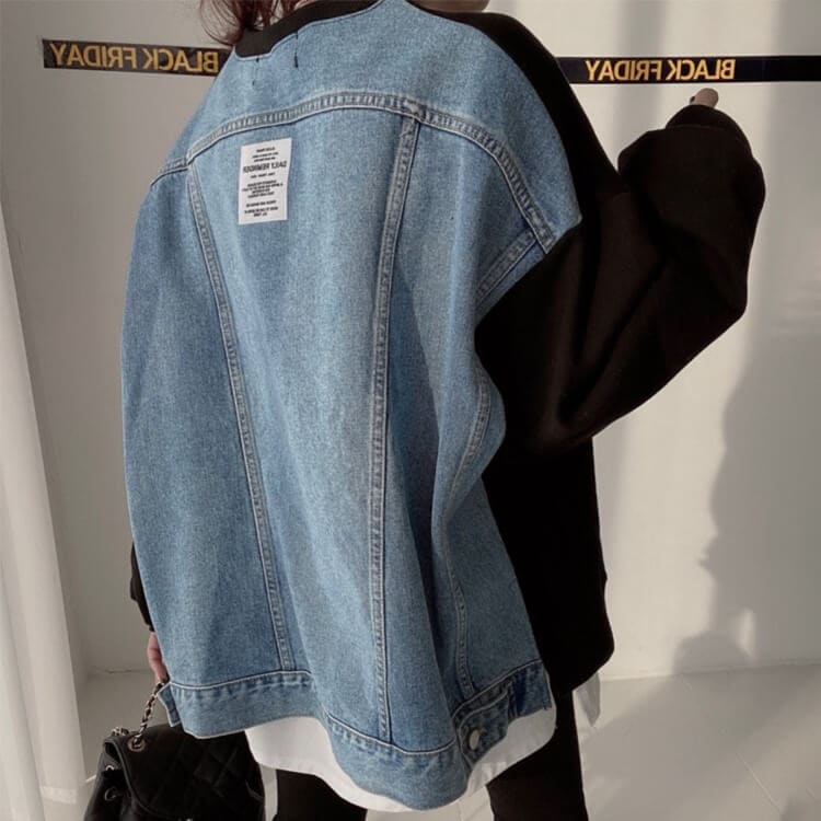 デニム 切り換え ゆったり スウェットトレーナー