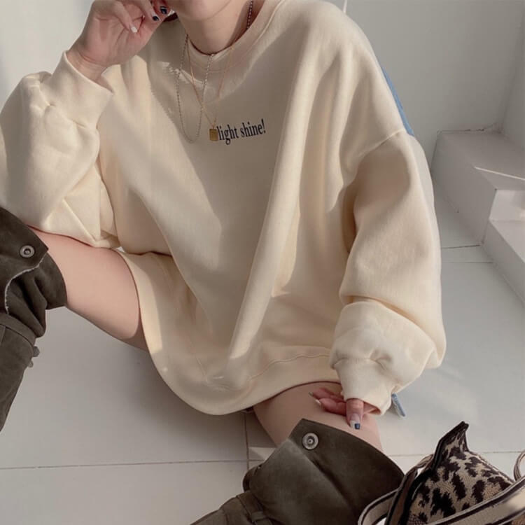 デニム 切り換え ゆったり スウェットトレーナー