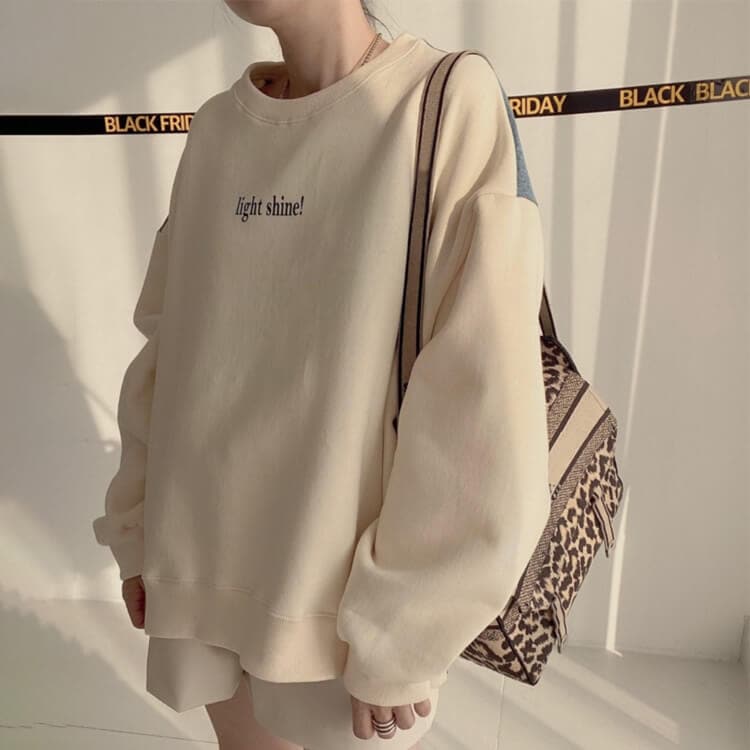 デニム 切り換え ゆったり スウェットトレーナー