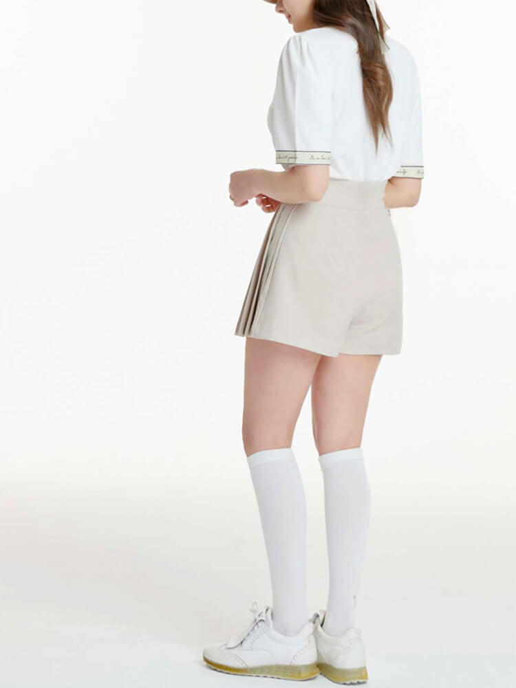 韓国ゴルフウェア Ａライン プリーツ キュロットスカート