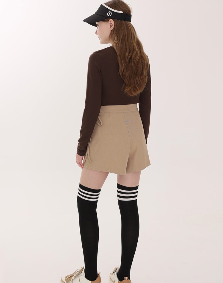 ウエストリボン エレガント ラップ ショートパンツ 韓国ゴルフ