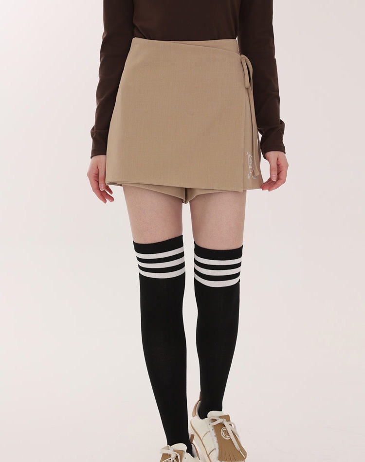 ウエストリボン エレガント ラップ ショートパンツ 韓国ゴルフ