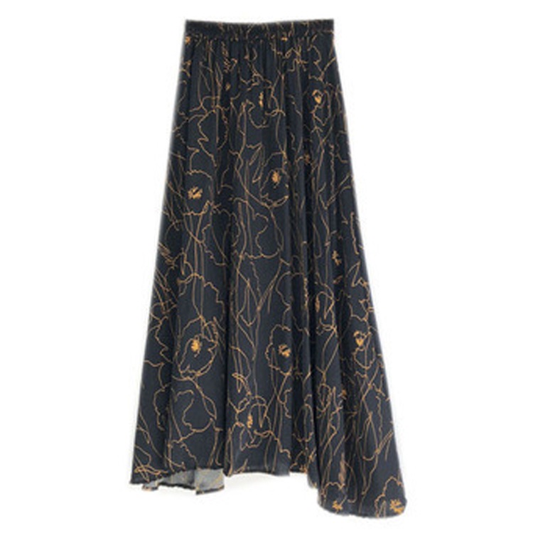 花柄 シフォン ロングスカート