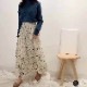 花柄 シフォン ロングスカート