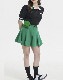 韓国ゴルフウェア ウエストゴム ピンタック フレアスカート