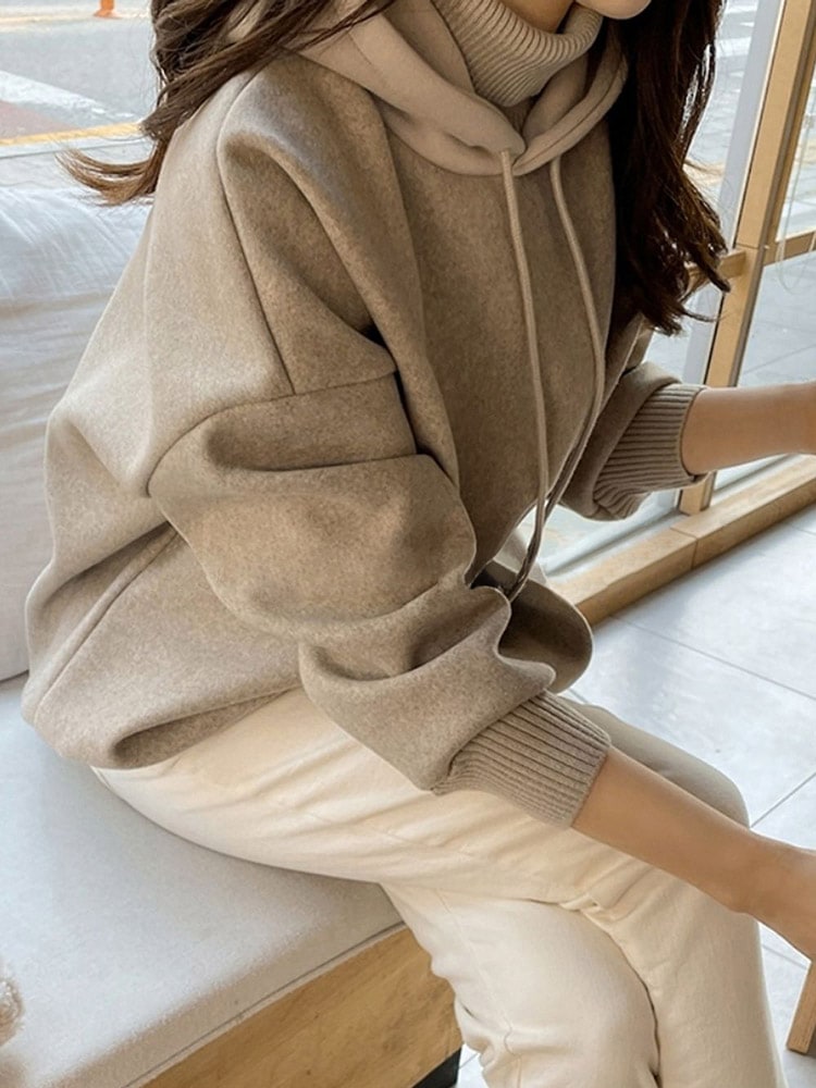 フード切り替え 長袖 ウール フーディー ゴルフウエア