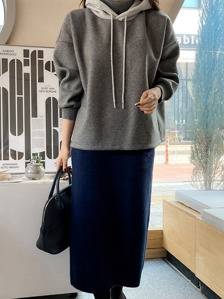 フード切り替え 長袖 ウール フーディー ゴルフウエア