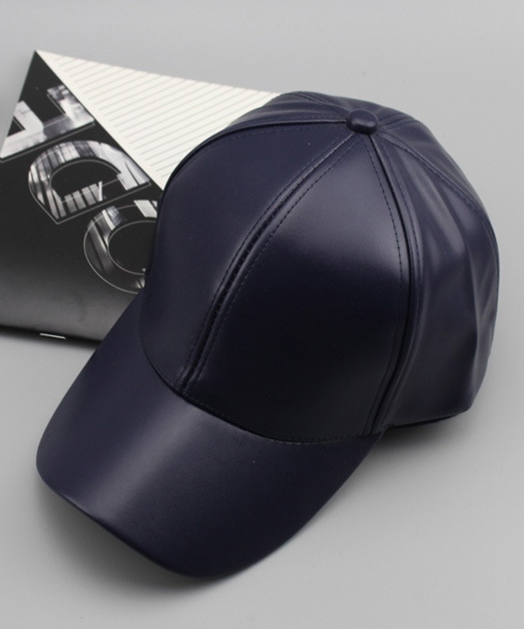 シンプル レザー ベースボール キャップ