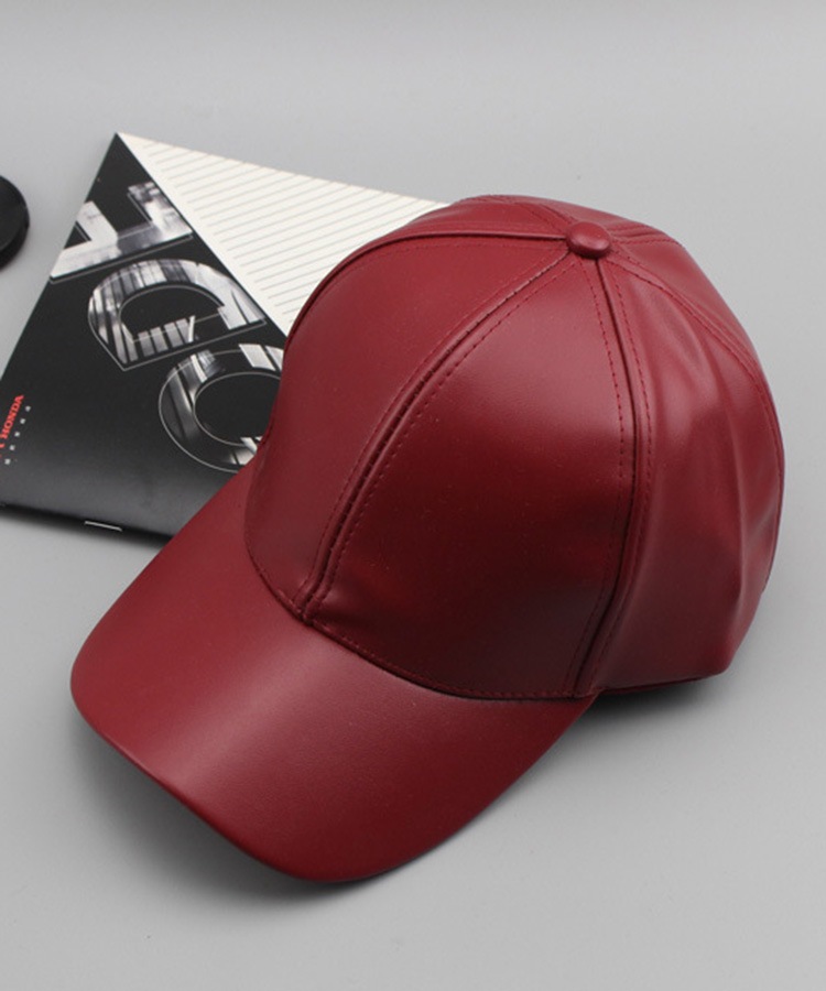 シンプル レザー ベースボール キャップ