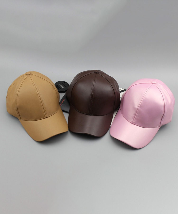 シンプル レザー ベースボール キャップ