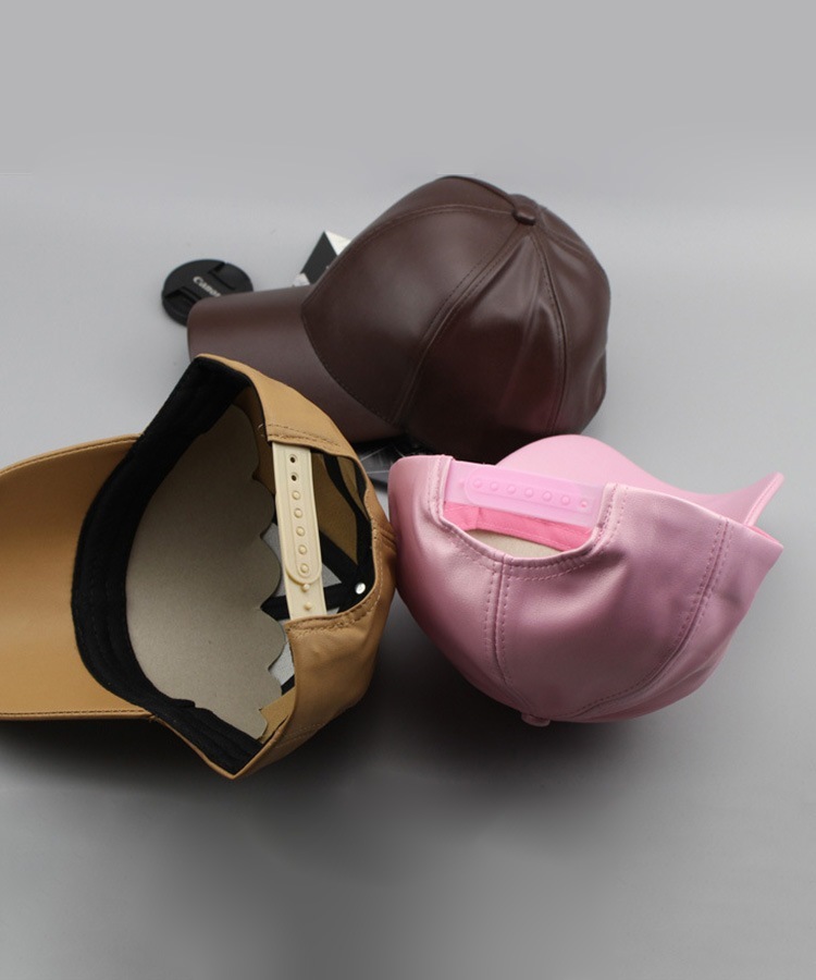 シンプル レザー ベースボール キャップ