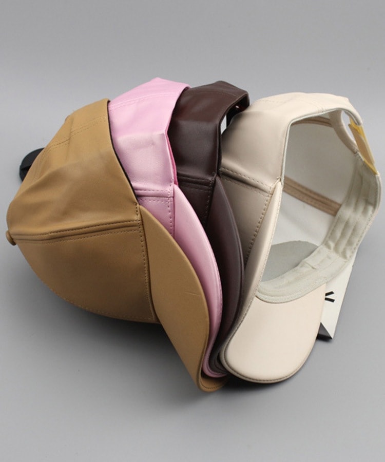 シンプル レザー ベースボール キャップ