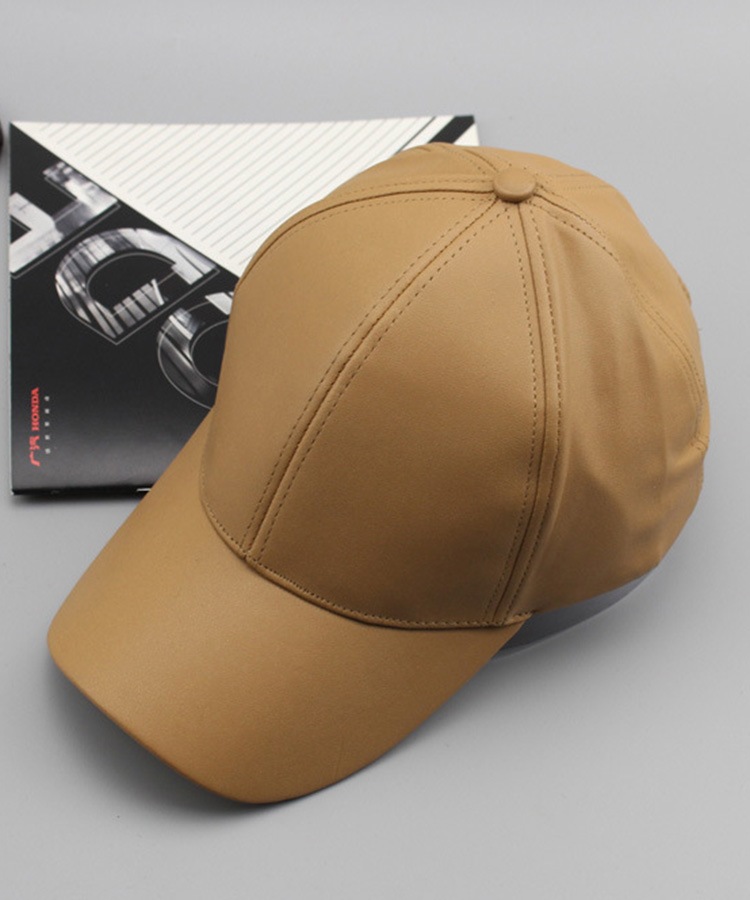 シンプル レザー ベースボール キャップ