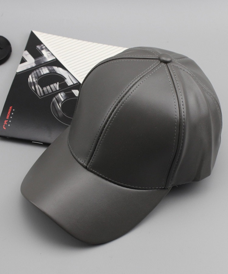 シンプル レザー ベースボール キャップ