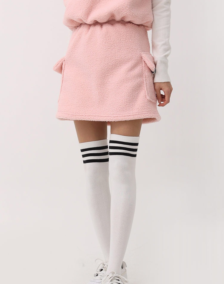 もこもこ ボア ベスト スカート セットアップ 韓国ゴルフウェア