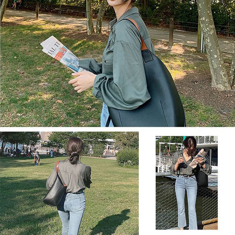 立体アシンメトリー 大きめ ショルダーバッグ