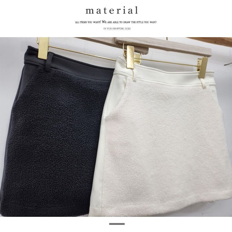 韓国ゴルフウェア バックプリーツ フリース ミニスカート