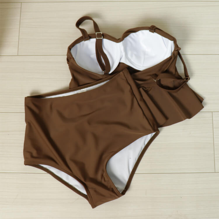 韓国ビキニ たっぷりフリル ガーリー タンキニ 水着