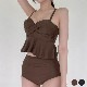 韓国ビキニ たっぷりフリル ガーリー タンキニ 水着