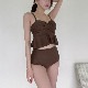 韓国ビキニ たっぷりフリル ガーリー タンキニ 水着