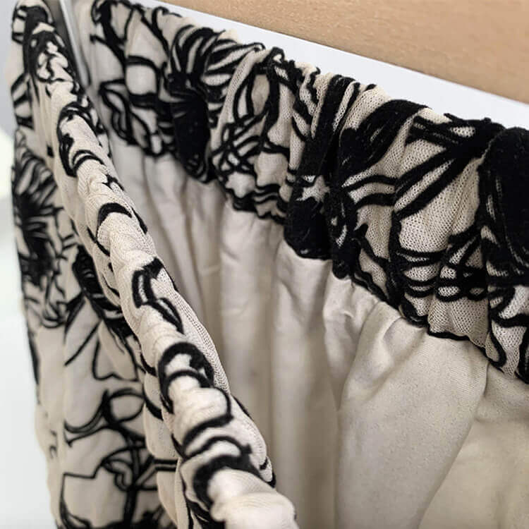 Ａライン 花柄刺繍 ミモレ丈 スカート