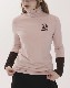 配色 ハイネック ストレッチ 長袖 Ｔシャツ 韓国ゴルフウェア