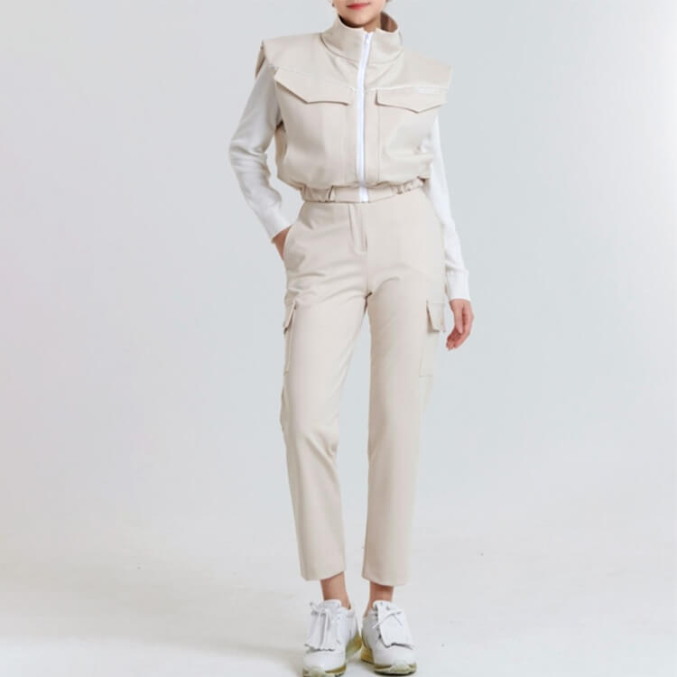 ストレッチ ネオ二重生地 ハイウエスト ゴルフ パンツ