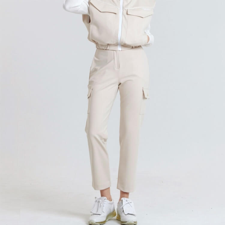 ストレッチ ネオ二重生地 ハイウエスト ゴルフ パンツ