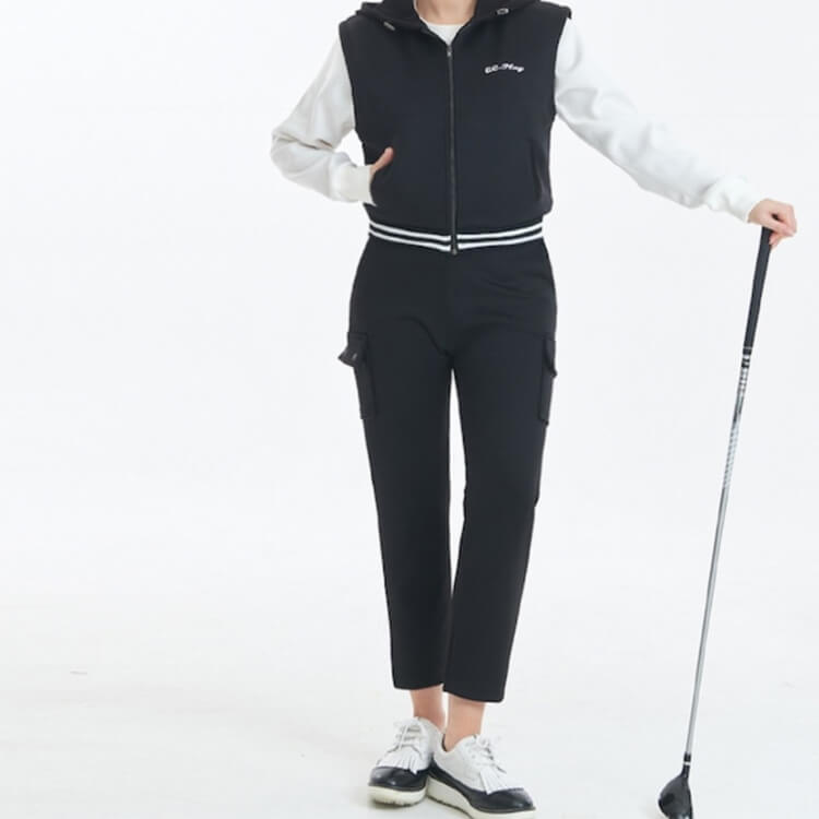 ストレッチ ネオ二重生地 ハイウエスト ゴルフ パンツ