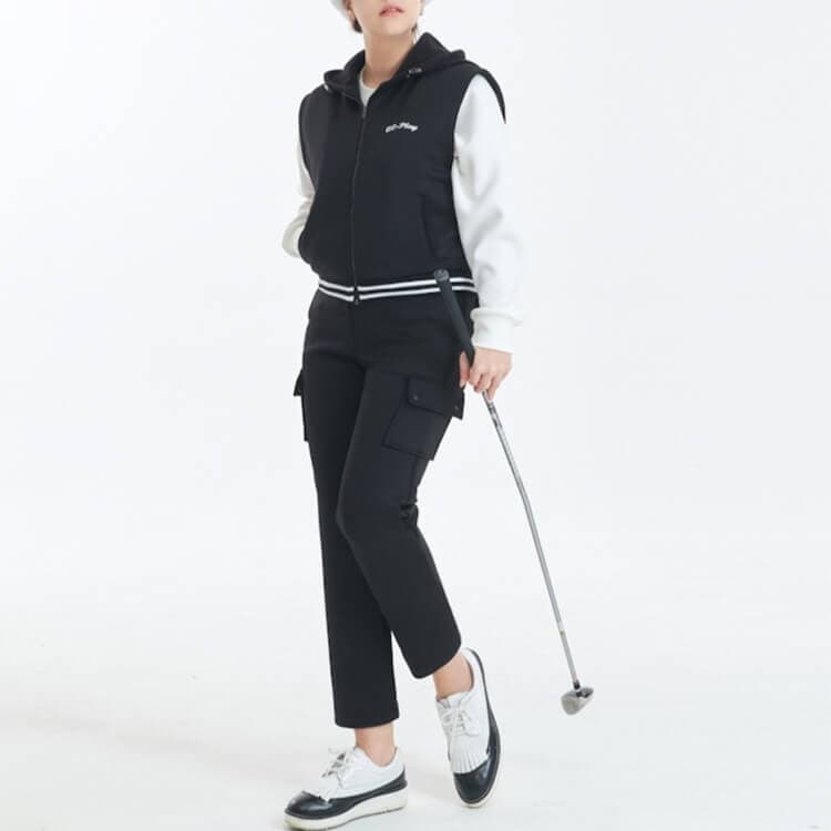 ストレッチ ネオ二重生地 ハイウエスト ゴルフ パンツ