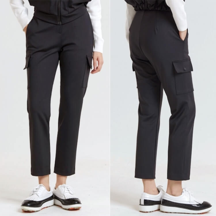 ストレッチ ネオ二重生地 ハイウエスト ゴルフ パンツ