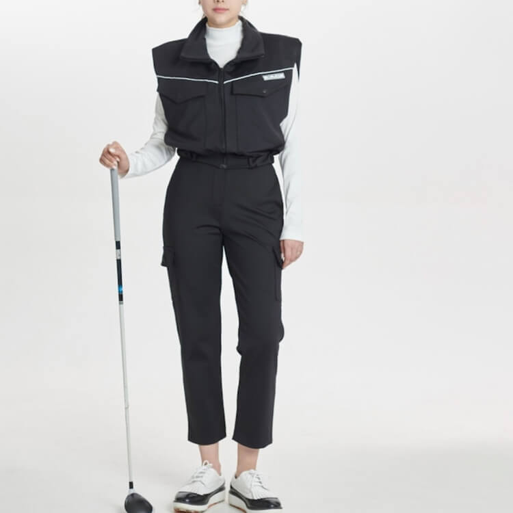 ストレッチ ネオ二重生地 ハイウエスト ゴルフ パンツ