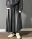 ロング丈 フェイクレザー プリーツスカート

