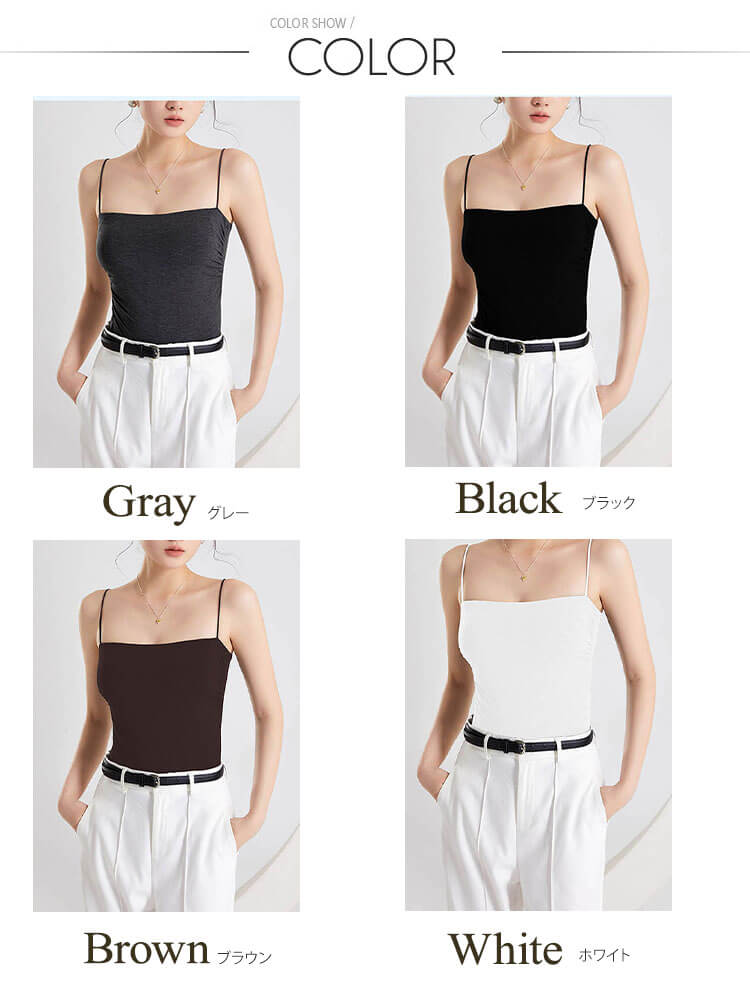 ブラトップ キャミソール レディース カップ付き タンクトップ インナー 背中見せ