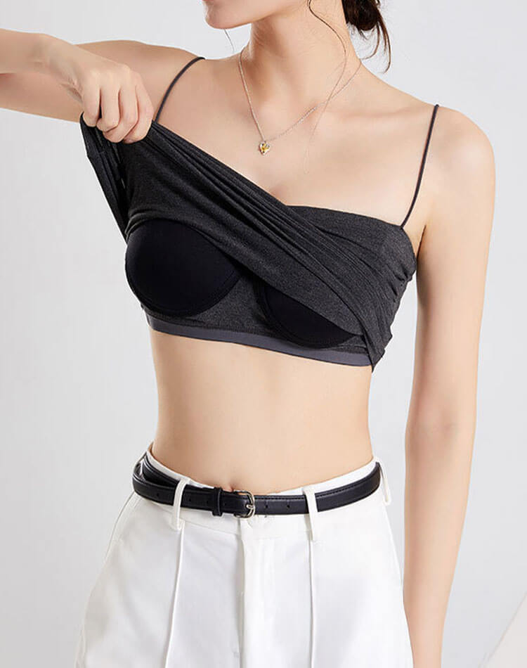 ブラトップ キャミソール レディース カップ付き タンクトップ インナー 背中見せ