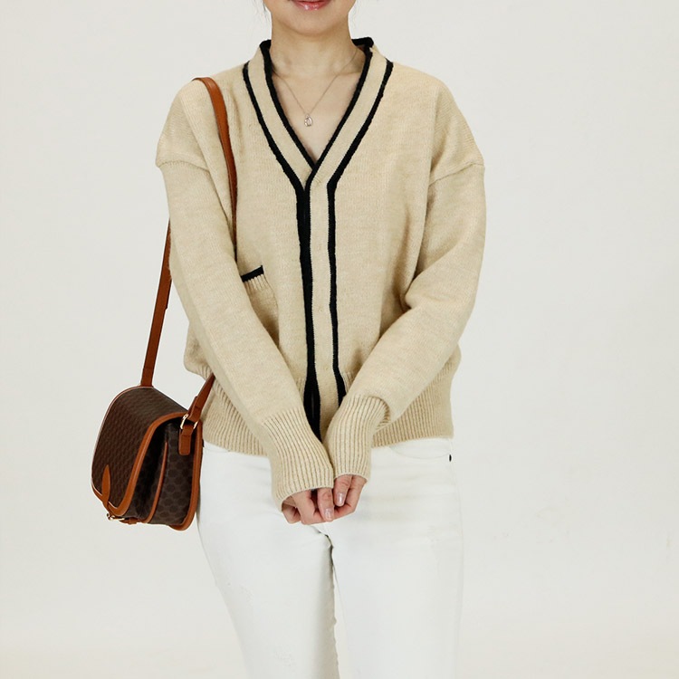 ショート丈 ニットカーディガン