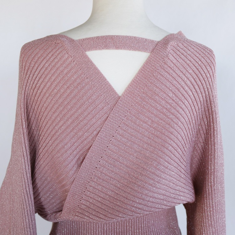 きれいめ ドルマンスリーブ Vネック ニットアップ