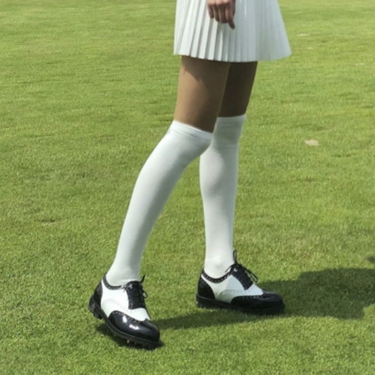 ゴルフシューズ レディース トラディションズ 韓国 ハンドメイド 配色 クラシックシューズ