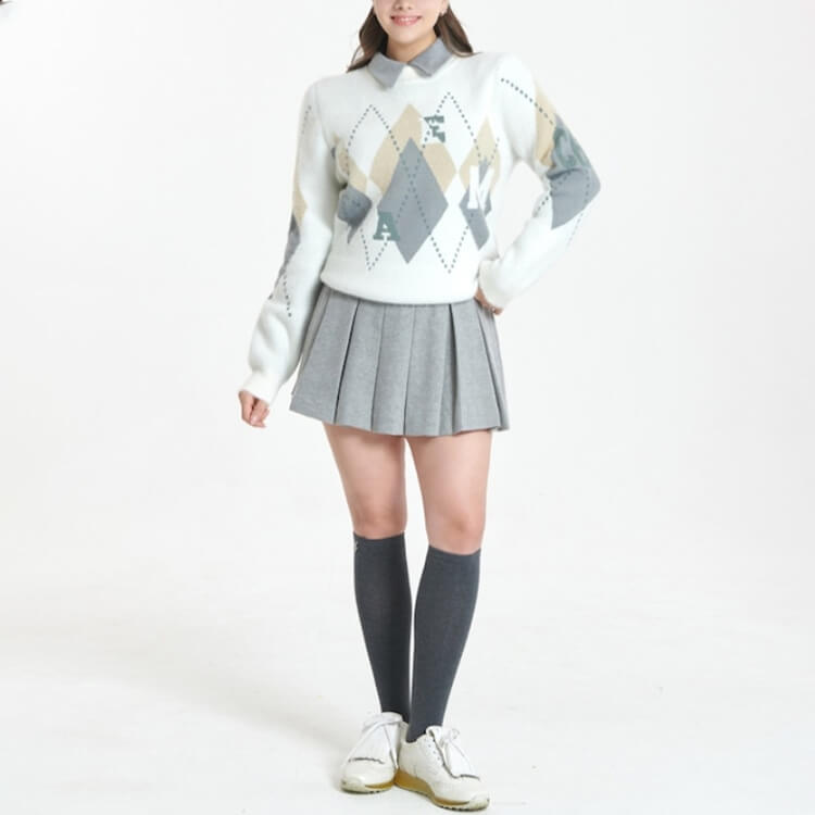 ウール混紡 タックプリーツ Aライン ゴルフスカート | スポーツウエア