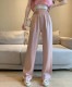 ひんやり ロング丈 サテン ワイドパンツ