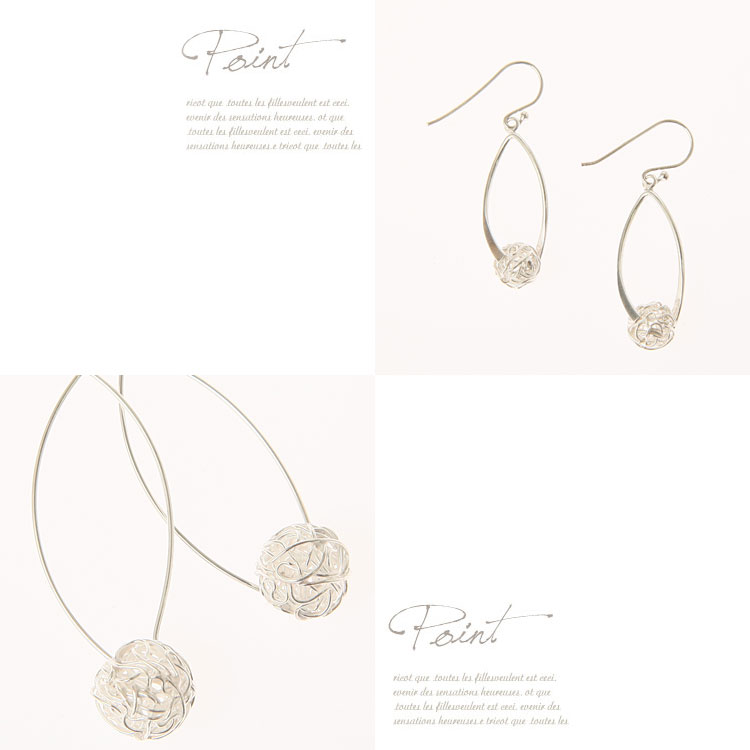 メール便送料無料 韓国デザイン 揺れるピアス シルバー