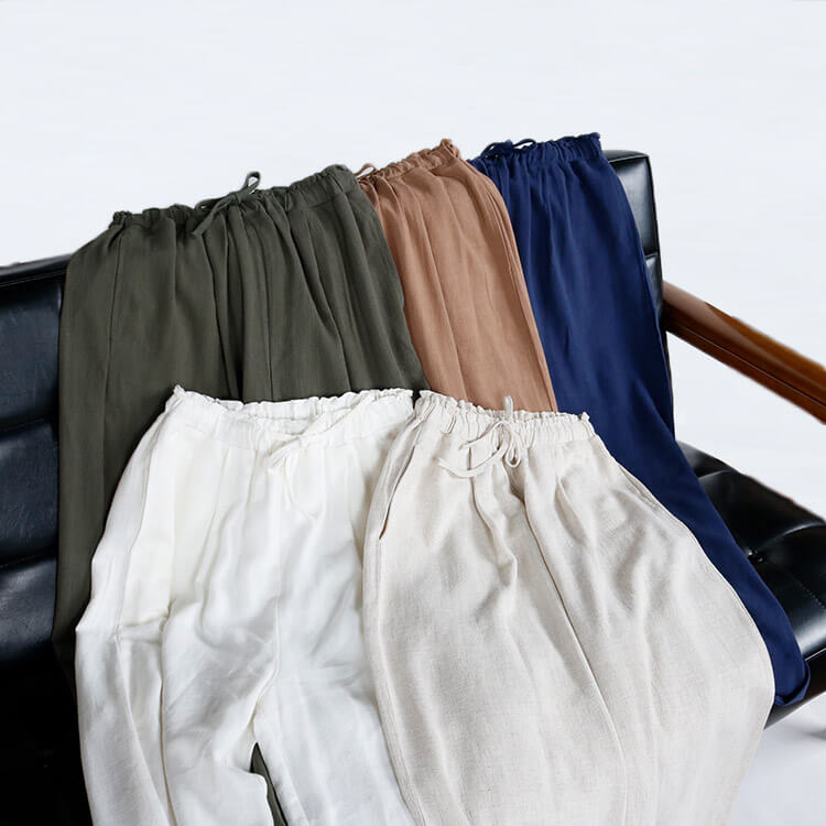 キレイ系ゆったりシルエット リネンワイドパンツ