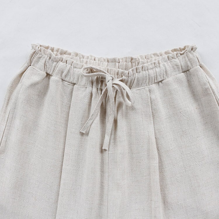 キレイ系ゆったりシルエット リネンワイドパンツ