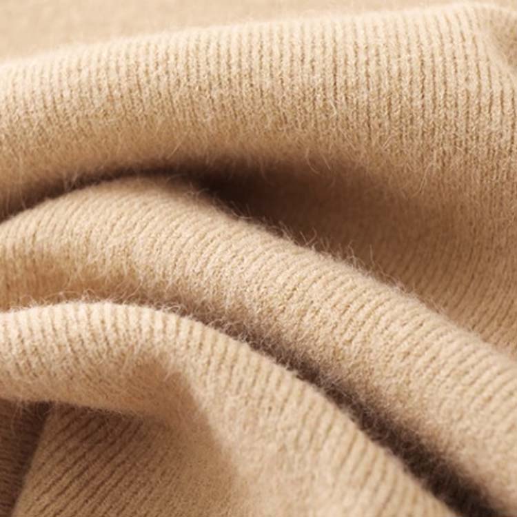 リブ編み ハイネック ニットトップス