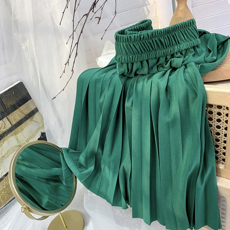 18カラー てろんと感 ミモレ丈 プリーツスカート